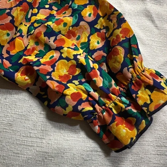 NWT BTFBM Floral Long Sleeve Blouse - Multicolor Large - Picture 13 of 13